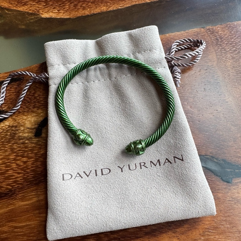 David Yurman Renaissance Classic Cable Aluminum Bracelet 5mm Green (M)